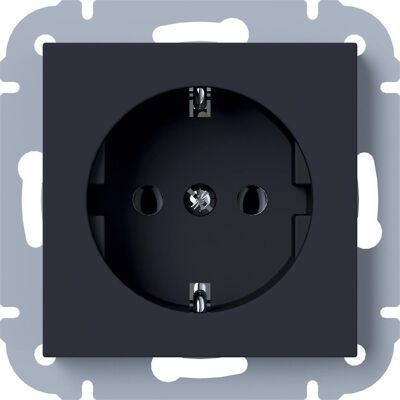 Elektromaterial Schutzkontakt-Steckdose Leonie Schwarz Elektromaterial Schutzkontakt-Steckdose Leonie Schwarz