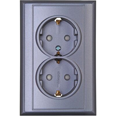 Heinrich Kopp - Kopp 2-fach Steckdose - Silber - Schuko outlet Heinrich Kopp - Kopp 2-fach Steckdose - Silber - Schuko outlet