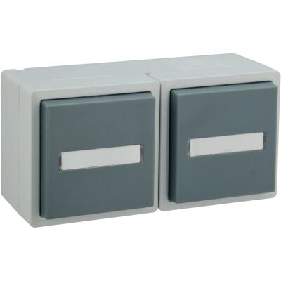 e2 elektro Feuchtraum-Steckdose 2-Fach Vario21 IP44 Hellgrau-Grau Waagrecht e2 elektro Feuchtraum-Steckdose 2-Fach Vario21 IP44 Hellgrau-Grau Waagrecht
