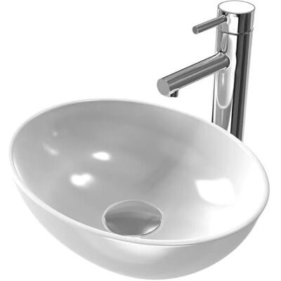Emke Handwaschbecken Ovales Waschbecken 35 x 27 x 11 cm Keramik Aufsatzwaschbecken Emke Handwaschbecken Ovales Waschbecken 35 x 27 x 11 cm Keramik Aufsatzwaschbecken