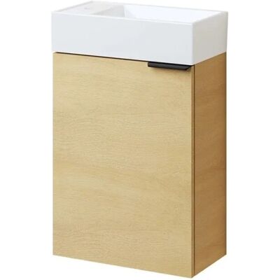 Emke Waschbeckenunterschränke mit Keramikbecken Badezimmerschrank 41,7 × 24 × 64,6 cm Oak Emke Waschbeckenunterschränke mit Keramikbecken Badezimmerschrank 41,7 × 24 × 64,6 cm Oak