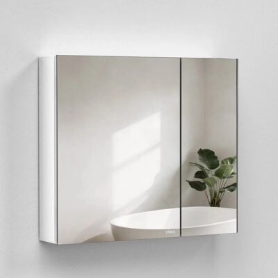 Emke Spiegelschrank 2 Türig 85x65 cm Doppelseitigen Spiegeltüren Weiß Emke Spiegelschrank 2 Türig 85x65 cm Doppelseitigen Spiegeltüren Weiß