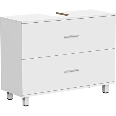 HOMCOM Waschbeckenunterschrank Spanplatte MDF 80L x 30B x 60H cm Weiß HOMCOM Waschbeckenunterschrank Spanplatte MDF 80L x 30B x 60H cm Weiß