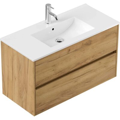 Posseik Badmöbel Limes und Waschtisch 2 Greifraum Auszüge 100 cm Eiche Gold Posseik Badmöbel Limes und Waschtisch 2 Greifraum Auszüge 100 cm Eiche Gold