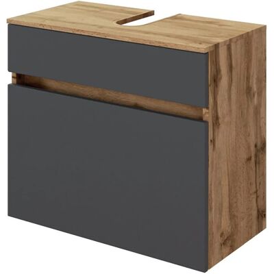 Held Möbel Waschbeckenunterschrank Bari 60 cm matt Grau-Wotaneiche Held Möbel Waschbeckenunterschrank Bari 60 cm matt Grau-Wotaneiche
