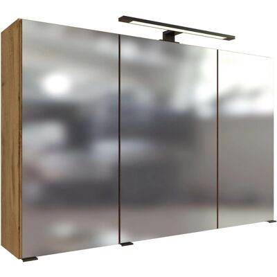 Held Möbel 3D-Spiegelschrank Florenz 100 cm Wotaneiche Held Möbel 3D-Spiegelschrank Florenz 100 cm Wotaneiche