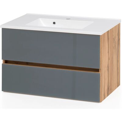 Held Möbel Waschtisch Pisa 80 cm Grau-Wotaneiche Held Möbel Waschtisch Pisa 80 cm Grau-Wotaneiche