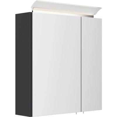 Posseik Spiegelschrank inkl. Design LED-Lampe u. Glasböden 60 cm Grafit Posseik Spiegelschrank inkl. Design LED-Lampe u. Glasböden 60 cm Grafit