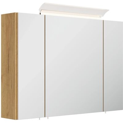 Posseik Spiegelschrank inkl. Design LED-Lampe u. Glasböden 90 cm Eiche Gold Posseik Spiegelschrank inkl. Design LED-Lampe u. Glasböden 90 cm Eiche Gold