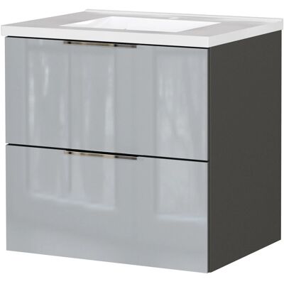 Germania Waschtischunterschrank mit Becken 9084 Graphit/Grau 61 x 61 x 46 cm Germania Waschtischunterschrank mit Becken 9084 Graphit/Grau 61 x 61 x 46 cm