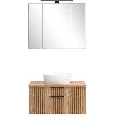 Held Möbel Waschtisch-Set Keramikbecken Weiß 200 x 80 x 47 cm Eiche 2-tlg. Held Möbel Waschtisch-Set Keramikbecken Weiß 200 x 80 x 47 cm Eiche 2-tlg.