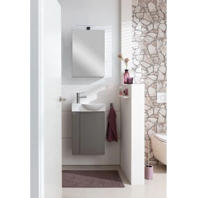 FACKELMANN SBC Cubanit Grau LED Spiegelschrank - Kleines Badmöbel FACKELMANN SBC Cubanit Grau LED Spiegelschrank - Kleines Badmöbel
