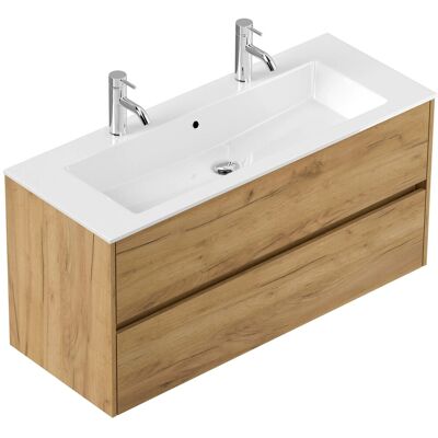 Posseik Badmöbel Limes und Doppel-Waschtisch 2 Auszüge 120 cm Eiche Gold Posseik Badmöbel Limes und Doppel-Waschtisch 2 Auszüge 120 cm Eiche Gold