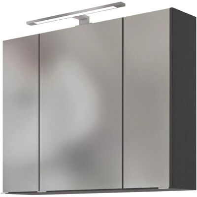 Held Möbel 3D-Spiegelschrank Neapel 80 cm Graphitgrau Held Möbel 3D-Spiegelschrank Neapel 80 cm Graphitgrau