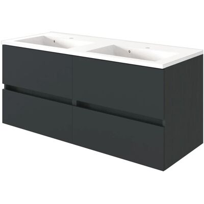 Held Möbel Doppelwaschtisch Verona 120 cm Grau Matt mit Softclose Held Möbel Doppelwaschtisch Verona 120 cm Grau Matt mit Softclose