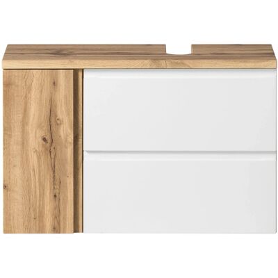 Held Möbel Unterbeckenschrank Ancona 85cm matt Weiß-Wotaneiche Ausschnitt rechts Held Möbel Unterbeckenschrank Ancona 85cm matt Weiß-Wotaneiche Ausschnitt rechts