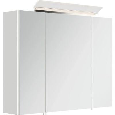 Posseik Spiegelschrank inkl. Design LED-Lampe u. Glasböden 80 cm Weiß Hochglanz Posseik Spiegelschrank inkl. Design LED-Lampe u. Glasböden 80 cm Weiß Hochglanz