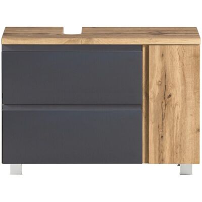 Held Möbel Unterbeckenschrank Ancona 85 cm matt Grau-Wotaneiche Ausschnitt links Held Möbel Unterbeckenschrank Ancona 85 cm matt Grau-Wotaneiche Ausschnitt links