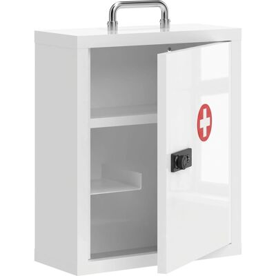 HOMCOM Medizinschrank Kaltgewalzter Stahl 32 x 14 x 38 cm Weiß HOMCOM Medizinschrank Kaltgewalzter Stahl 32 x 14 x 38 cm Weiß