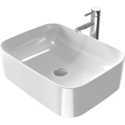 Emke Handwaschbecken Aufsatzwaschbecken 50.5 × 15 × 18 cm Eckiger Keramik Waschbecken Emke Handwaschbecken Aufsatzwaschbecken 50.5 × 15 × 18 cm Eckiger Keramik Waschbecken