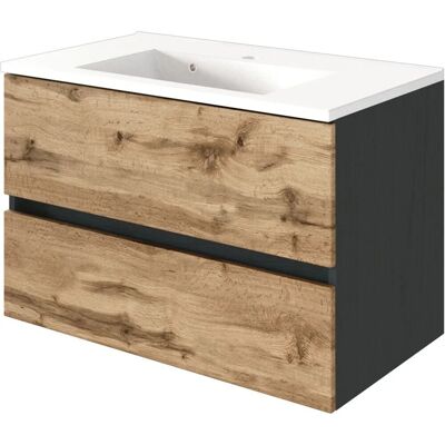 Held Möbel Einzelwaschtisch Bari 80 cm Eiche Natur Matt mit Softclose Held Möbel Einzelwaschtisch Bari 80 cm Eiche Natur Matt mit Softclose