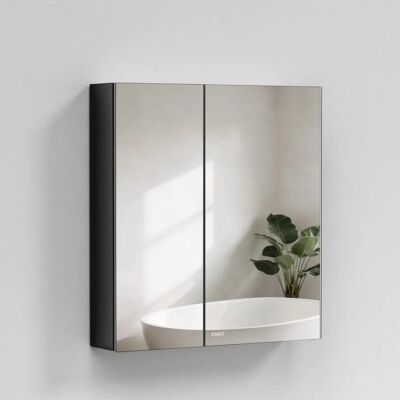 Emke Spiegelschrank 2 Türig 75x65 cm Doppelseitigen Spiegeltüren Schwarz Emke Spiegelschrank 2 Türig 75x65 cm Doppelseitigen Spiegeltüren Schwarz