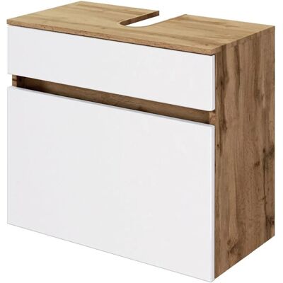 Held Möbel Waschbeckenunterschrank Bari 60 cm matt Weiß-Wotaneiche Held Möbel Waschbeckenunterschrank Bari 60 cm matt Weiß-Wotaneiche