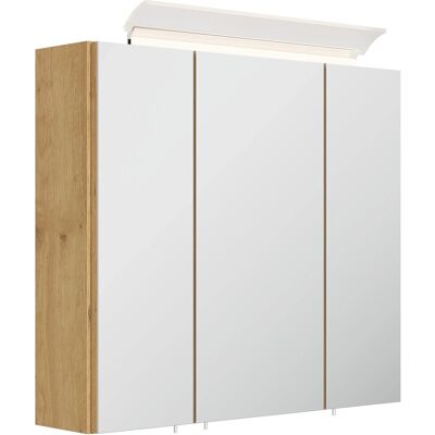 Posseik Spiegelschrank inkl. Design LED-Lampe u. Glasböden 70 cm Eiche Gold Posseik Spiegelschrank inkl. Design LED-Lampe u. Glasböden 70 cm Eiche Gold