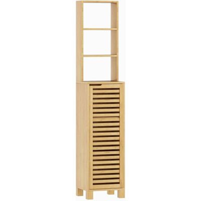 HOMCOM Badezimmerschrank Bambus 34L x 30B x 170H cm Naturholz HOMCOM Badezimmerschrank Bambus 34L x 30B x 170H cm Naturholz
