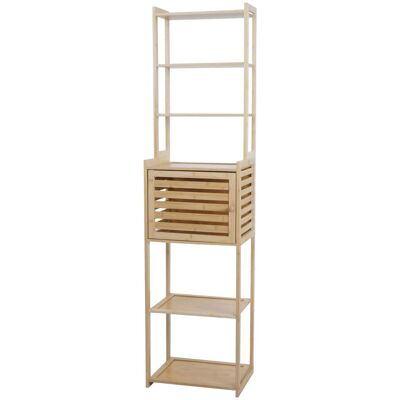 MCW Bambus Regal O74 Türe Staufächer 165x42x30cm MCW Bambus Regal O74 Türe Staufächer 165x42x30cm