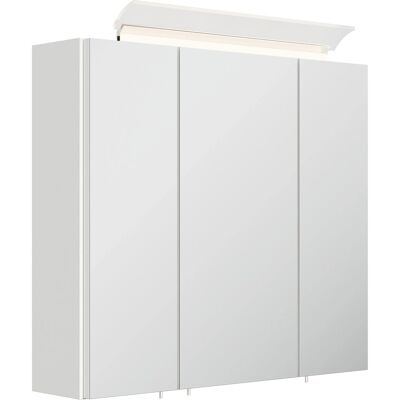 Posseik Spiegelschrank inkl. Design LED-Lampe u. Glasböden 70 cm Weiß Hochglanz Posseik Spiegelschrank inkl. Design LED-Lampe u. Glasböden 70 cm Weiß Hochglanz