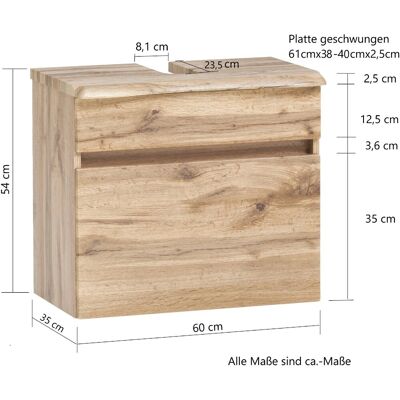Held Möbel Waschbeckenunterschrank Trient 60 cm Wotaneiche Held Möbel Waschbeckenunterschrank Trient 60 cm Wotaneiche