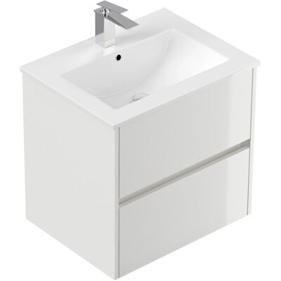 Posseik Badmöbel Limes und Waschtisch 2 Greifraum Auszüge 60 cm Weiß Hochglanz Posseik Badmöbel Limes und Waschtisch 2 Greifraum Auszüge 60 cm Weiß Hochglanz