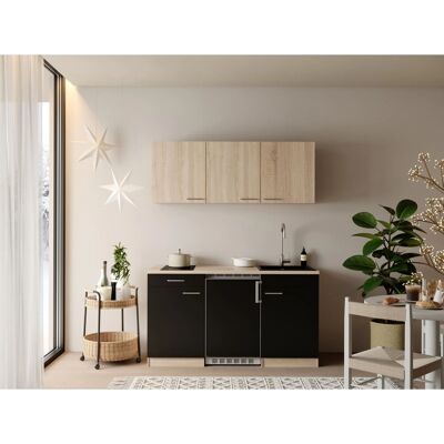 Respekta Ingrid Singleküche 150 cm Schwarz mit Kühlschrank Respekta Ingrid Singleküche 150 cm Schwarz mit Kühlschrank
