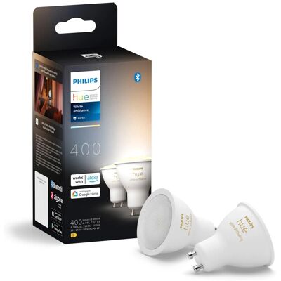 Philips Hue Leuchtmittel GU10 White Ambiance 350 lm 4,2 W 2er Set Philips Hue Leuchtmittel GU10 White Ambiance 350 lm 4,2 W 2er Set