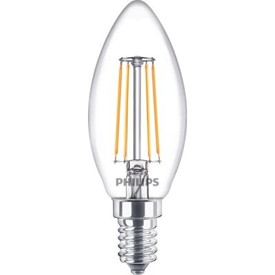 Philips LED-Leuchtmittel E14 Kerzenform 4,3 W 470 lm 9,7 x 3,5 cm (H x Ø) Philips LED-Leuchtmittel E14 Kerzenform 4,3 W 470 lm 9,7 x 3,5 cm (H x Ø)