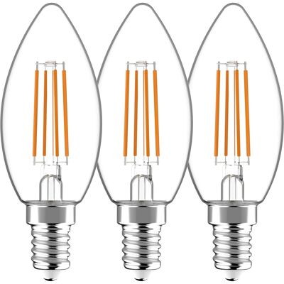 LED-Leuchtmittel Filament E14 Kerzenform C35 4,5 W 470 lm 3er-Set LED-Leuchtmittel Filament E14 Kerzenform C35 4,5 W 470 lm 3er-Set