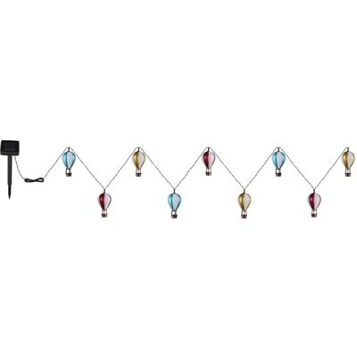 Globo Solar-Lichterkette Kunststoff mit 9 Heißluftballon-Motiven 11 cm x 390 cm Globo Solar-Lichterkette Kunststoff mit 9 Heißluftballon-Motiven 11 cm x 390 cm