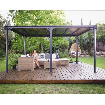 Palram - Canopia Milano 3.1 x 4.3 GartenPavillon Anthrazit inkl. LED Set Palram - Canopia Milano 3.1 x 4.3 GartenPavillon Anthrazit inkl. LED Set