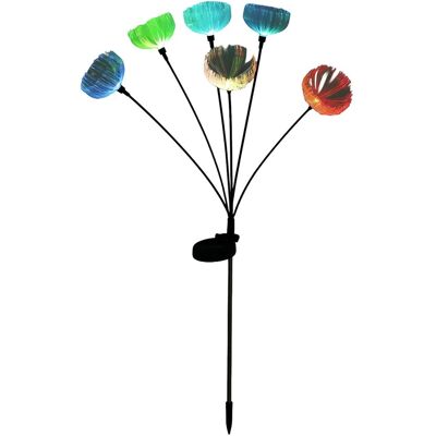 Globo Deko-Solarleuchte Edelstahl mit RGB-Lichtspiel & Blütenmotiv 70 cm Schwarz Globo Deko-Solarleuchte Edelstahl mit RGB-Lichtspiel & Blütenmotiv 70 cm Schwarz