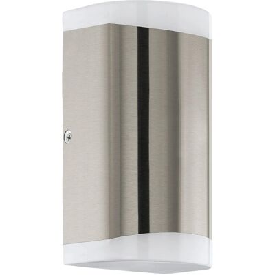 EGLO LED Außen Wandleuchte CARPINERA Edelstahl gewölbt 2-flammig GU10 IP44 EGLO LED Außen Wandleuchte CARPINERA Edelstahl gewölbt 2-flammig GU10 IP44