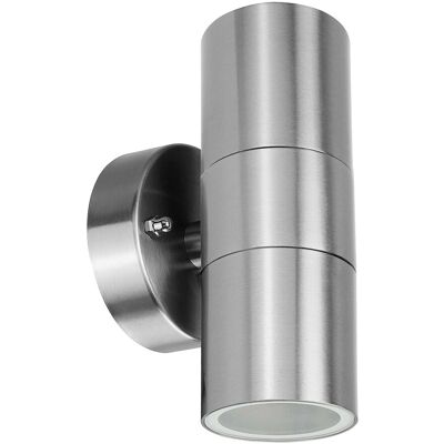 E2 Elektro Wandleuchte Electra Up-Down GU10 Edelstahl 16,2 cm x 8,5 cm x 9,2 cm E2 Elektro Wandleuchte Electra Up-Down GU10 Edelstahl 16,2 cm x 8,5 cm x 9,2 cm