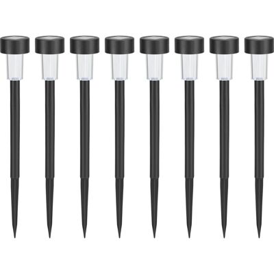 Solar-LED-Spieß 8er-Set Ø 5,5 cm x 40 cm Schwarz Solar-LED-Spieß 8er-Set Ø 5,5 cm x 40 cm Schwarz