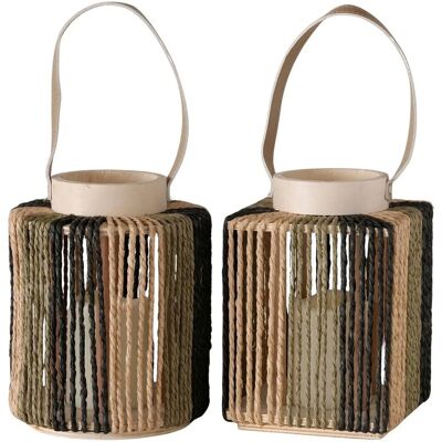 Boltze LED Laterne Nista Schwarz Grün Natur 2-fach sortiert 1 Stück Boltze LED Laterne Nista Schwarz Grün Natur 2-fach sortiert 1 Stück
