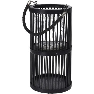 Laterne Bambus Ø 16 cm x 30 cm Schwarz Laterne Bambus Ø 16 cm x 30 cm Schwarz