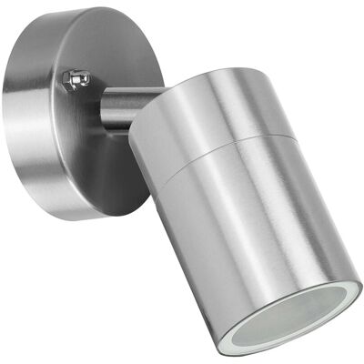 E2 Elektro Wandleuchte Sirius GU10 Edelstahl 14,4 cm x 8,5 cm x 9,6 cm E2 Elektro Wandleuchte Sirius GU10 Edelstahl 14,4 cm x 8,5 cm x 9,6 cm