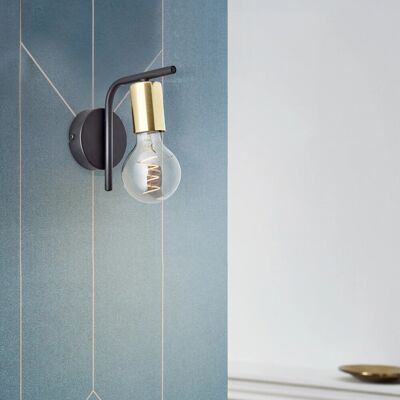 Brilliant - Kerry Wand-Spot - schwarz/messing - Wandlampe Brilliant - Kerry Wand-Spot - schwarz/messing - Wandlampe