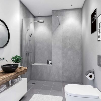 Breuer Duschrückwand Soft-Touch Beton Optik Grau 100 x 210 cm Breuer Duschrückwand Soft-Touch Beton Optik Grau 100 x 210 cm