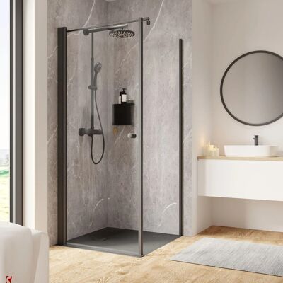 Schulte Dusche Drehtür mit Seitenwand Garant 2.0 Mattschwarz 200x90x90cm Links Schulte Dusche Drehtür mit Seitenwand Garant 2.0 Mattschwarz 200x90x90cm Links