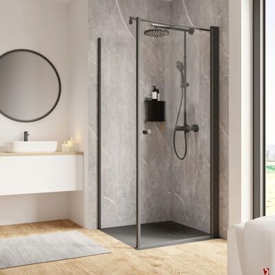 Schulte Dusche Drehtür mit Seitenwand Garant 2.0 Mattschwarz 200x90x90cm Rechts Schulte Dusche Drehtür mit Seitenwand Garant 2.0 Mattschwarz 200x90x90cm Rechts